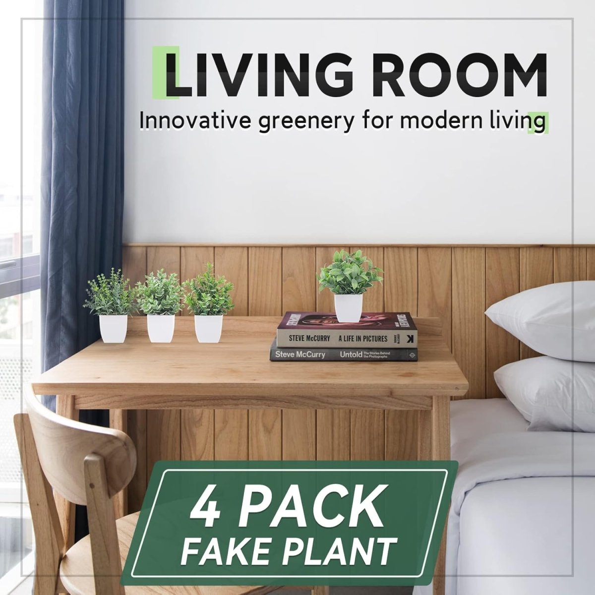 Der Rose 4 Pack Fake Plants Mini Artificial Greenery Potted Plants for Home Decor Indoor Office Table Room Farmhouse Bathroom Decor - Homesidy.com