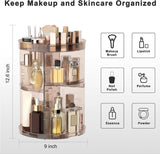 Rotating Makeup Organizer, DIY 8 Adjustable Layers Spinning Skincare Organizer, Cosmetic Display Case with Brush Holder Perfume Tray, Multi - Function Storage Carousel for Vanity Bathroom Countertop - Homesidy.com