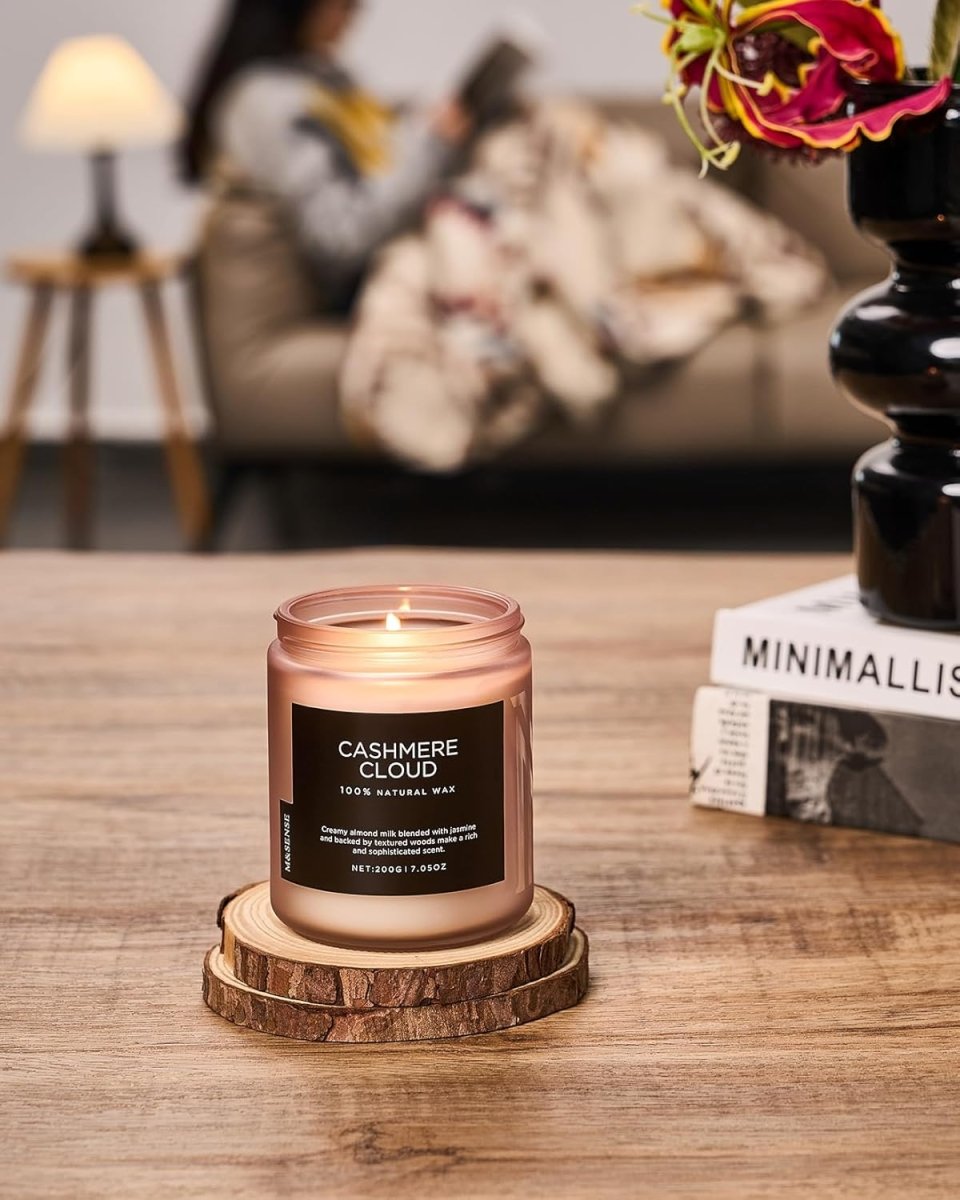 M&amp;SENSE Ode to Winter Soy Candles Strong Scented, 2 Wick Jar Candle 19.4oz 110 Hour Long Lasting, Lavender Sandalwood Organic Natural Aromatherapy Candle Gifts Bedroom Bathroom Home Decor - Homesidy.com
