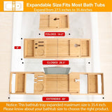Banlilu Bathtub Tray - Bath Tray Expandable - Bath Tub Tray Table for Bathtub, Ajustable Size, Fits Most Tubs - Homesidy.com