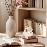 Cuayaes Reading Thinker Statue Book Lover Gifts for Women Readers, Graduates, Students, Teachers, Bookshelf Decor Aesthetic Sculpture Home Decor for Shelves Desk Office Living Room - Homesidy.com
