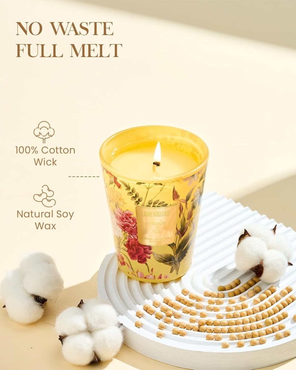 M&amp;SENSE Extra Large Candle Creamy Vanilla Scented, 3 - Wick 35oz 150H Long Lasting, Natural Soy Wax Aromatherapy Candle for Stress Relief, Home Fragrance Fall Winter Christmas Thanksgiving Gifts - Homesidy.com
