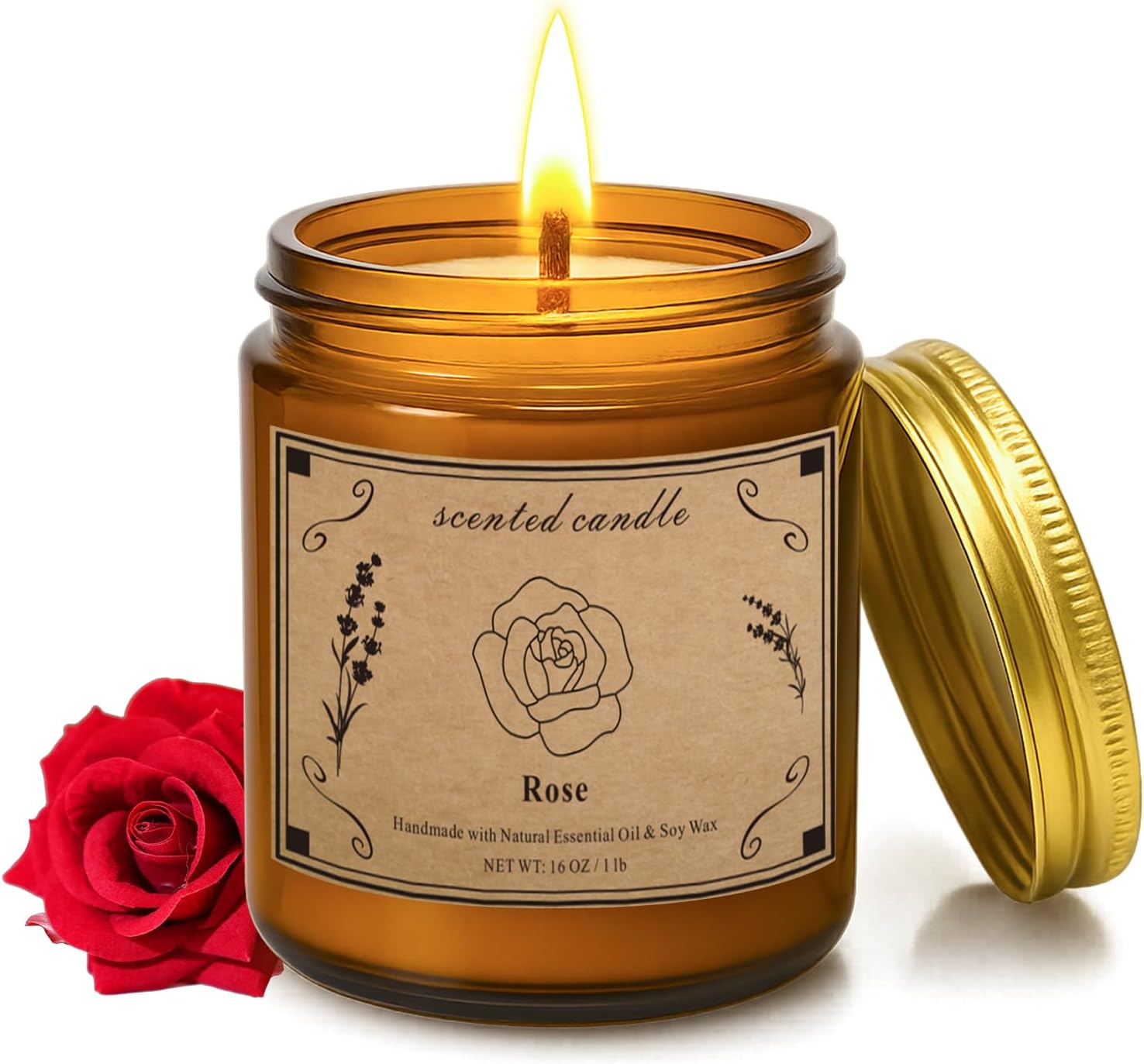 Candles for Home Scented, 16oz Large Soy Wax Lavender Scented Candle, 100 Hour Burn Time, Aromatherapy Candle, Ideal for Christmas, Anniversary, Birthday Gift - Homesidy.com