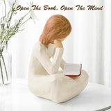 Cuayaes Reading Thinker Statue Book Lover Gifts for Women Readers, Graduates, Students, Teachers, Bookshelf Decor Aesthetic Sculpture Home Decor for Shelves Desk Office Living Room - Homesidy.com