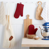 KITCHENAID Ribbed Soft Silicone Oven Mitt 2 - Pack Set, 7.5&34;x13&34;, Milkshake - Homesidy.com