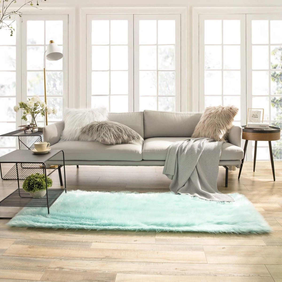 Ashler Faux Fur Rug, Fluffy White Small Sheepskin Rug, Ultra Soft 2x3 Ft Mat, Machine Washable Shag Mats, Nursery Throw for Bed, Living, Kids Room - Homesidy.com