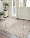 AMADA HOMEFURNISHING 8x10 Washable Area Rug, Low - Profile Large Area Rug with Non - Slip Backing &amp; Durable Edge Binding, Vintage Large Rugs for Living Room, Bedroom, Dinning Room - Homesidy.com