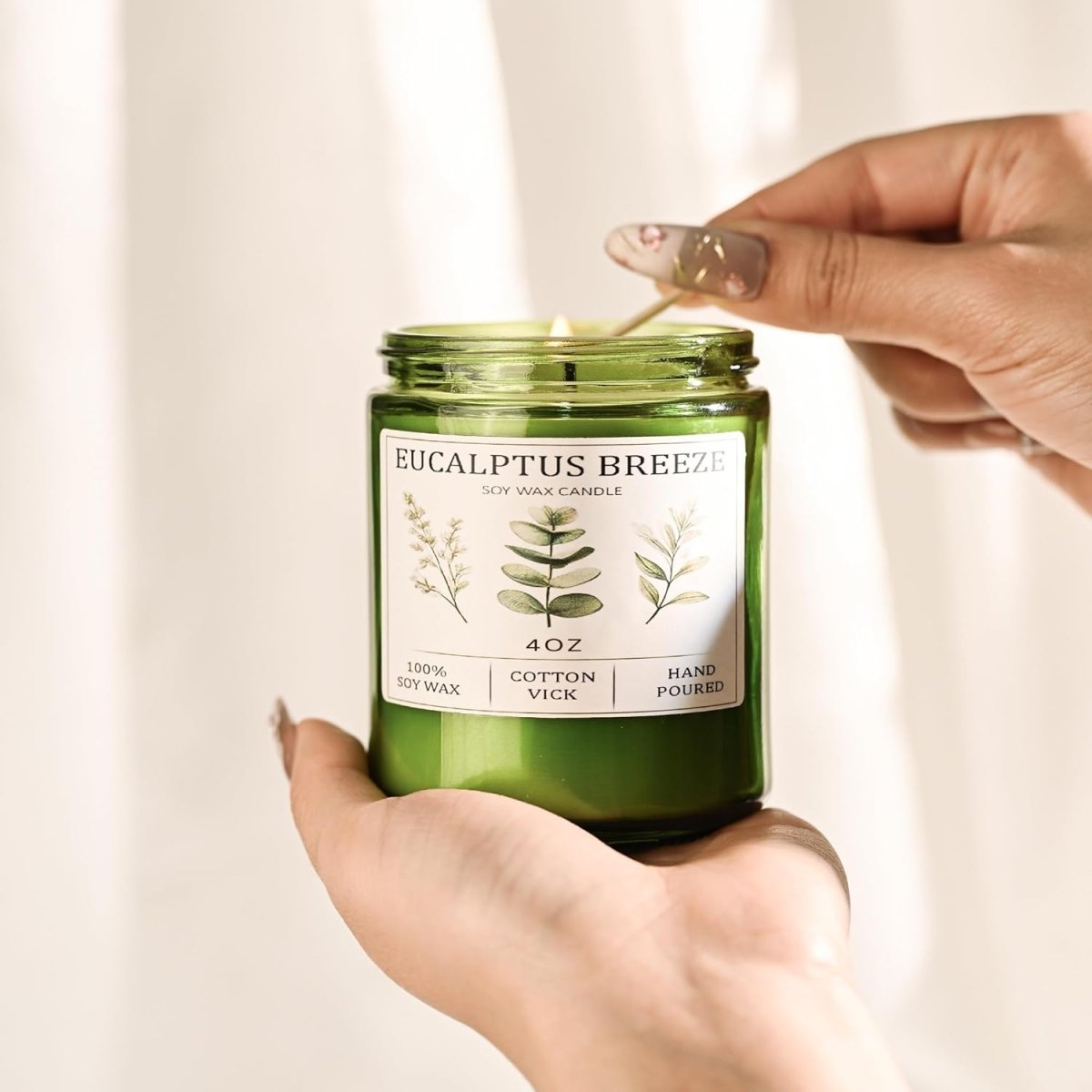 Eucalyptus &amp; Mint Candles for Home Scented, 20 Hours Burn Soy Candle Gift for Women Stress Relief, Meditation, Yoga, Relaxing, Natural Soy Wax for Men and Women, 4oz - Homesidy.com