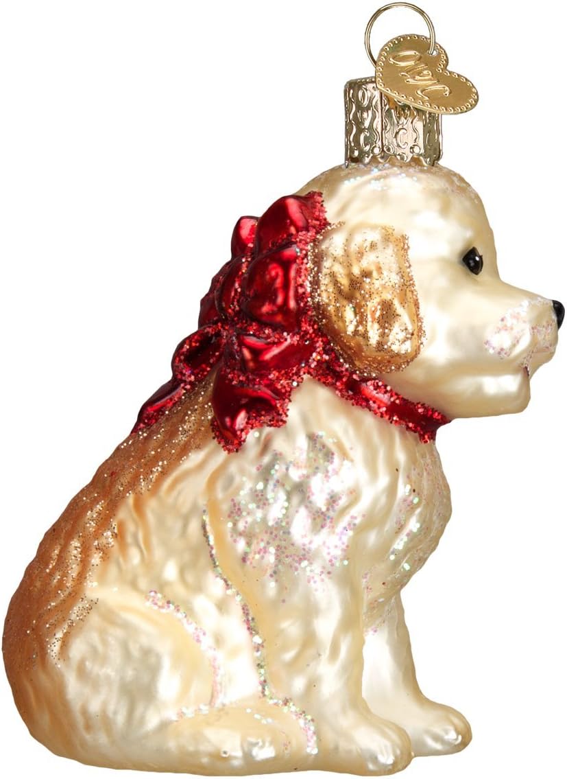 Old World Christmas Black Labrador Dog Collection Glass Blown Ornaments for Christmas Tree 3.75 x 1.5 - Homesidy.com