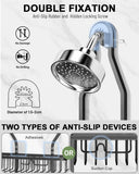 MSAICOE Shower Caddy Hanging - Never Rust Shower Hanging Organizer - Aluminum Over the ShowerHead Caddy with Soap Basket and 6 Hooks for Razor/Sponge (Black) - Homesidy.com
