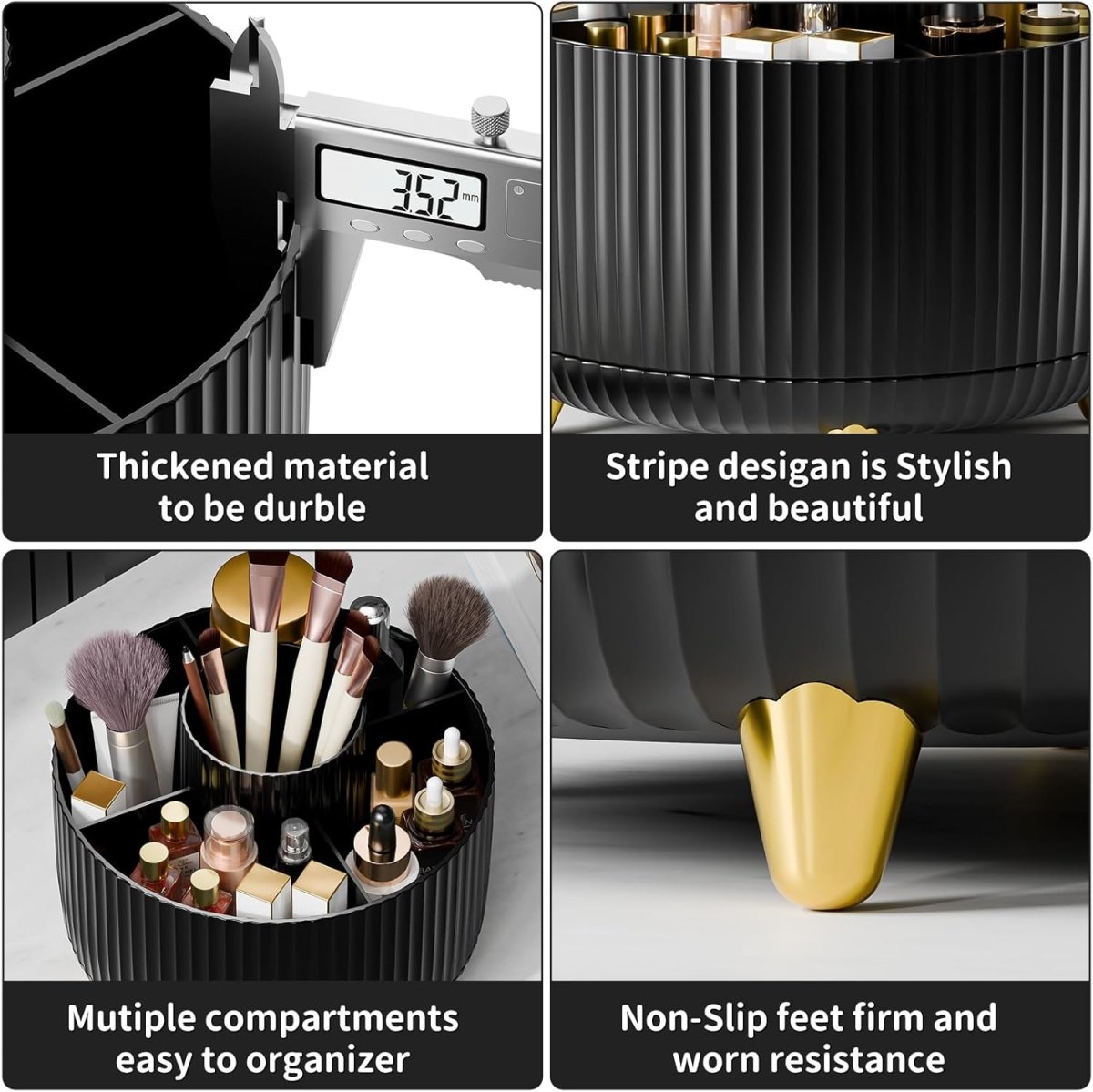 fanado 360° Rotate Makeup Brush Holder Organizer, Makeup Organizers Countertop, Makeup organization and Skincare Storage for Vanity, Desktop, Bathroom (White) - Homesidy.com