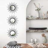 3 Pack Metal Mirrors for Wall Sunburst Wall Mirrors Home Décor Decorative Hanging Wall Art for Living Room Bedroom Entryway (Gold, Flower Sunburst) - Homesidy.com