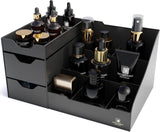 Uncluttered Designs Large Black Vanity Organizer - Countertop Mens Organizer With Drawers for Cologne, Deodorant, Beard, Shaving Lotion, Perfume &amp; Skincare - Perfect for Bathroom &amp; Bedroom Storage - Homesidy.com
