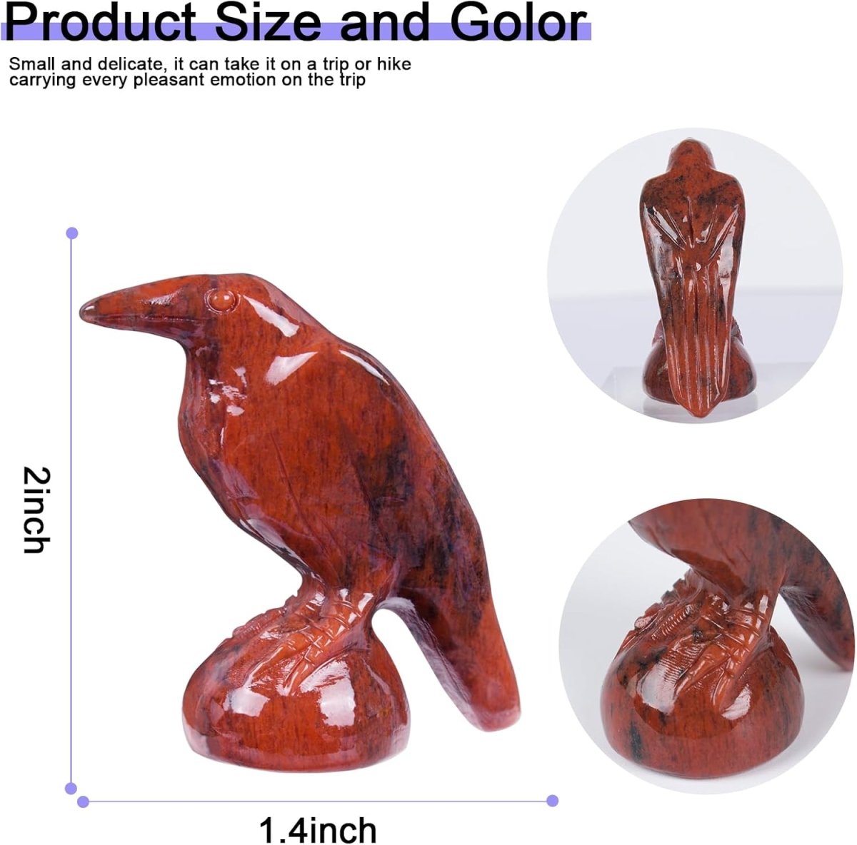 QLRSUXN Natural Black Obsidian Raven Figurines,2 Inch Healing Crystal Animal Statues,Lucky Guardian Pocket Crow Figurines as Women’s Gifts,Raven Statues for Office Home Decor and Ornament. - Homesidy.com