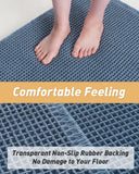 AMOAMI Upgraded Waffle Bath Mat, Super Absorbent Non Slip Bath Mats for Bathroom Floor, Machine Washable Bathroom Rugs with Tassels, Rubber Backed Bathroom Mats, Ultra Soft, 18&34; x 30&34;, Brown - Homesidy.com