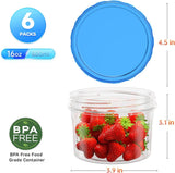 Freezer Storage Containers, [6 Pack - 16 Oz] Airtight Plastic Food Storage Containers with Twist Top Lids, Soup, Meal Prep Containers | BPA Free | Stackable | Leakproof | Microwave/Dishwasher Safe - Homesidy.com