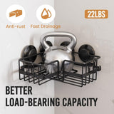 LEVERLOC Corner - adaptive Suction Cup Shower Caddies 2 Pack, Stainless Steel Rustproof Corner Shower Shelf, Large Capacity Removable Suction Cup Bathroom Organizer, Drill - Free Wall Mounted Basket, Gray - Homesidy.com