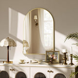 VooBang Arched Wall Mirror, 30 x 38 inch Arch Bathroom Mirror, Wall Mounted Vanity Mirror with Arch Metal Frame, Modern Bathroom Vanity Mirror for Bedroom, Living Room, Hanging or Leaning, Black - Homesidy.com
