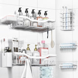 NESOMI Shower Caddy Adhesive Shower Organizer 7 - Pack, Rustproof Stainless Steel Bathroom Shelves, Large Capacity No - Drill Rack Storage Accessories with Soap Dish Toothbrush Holder &amp;24 Hooks Home Decor - Homesidy.com