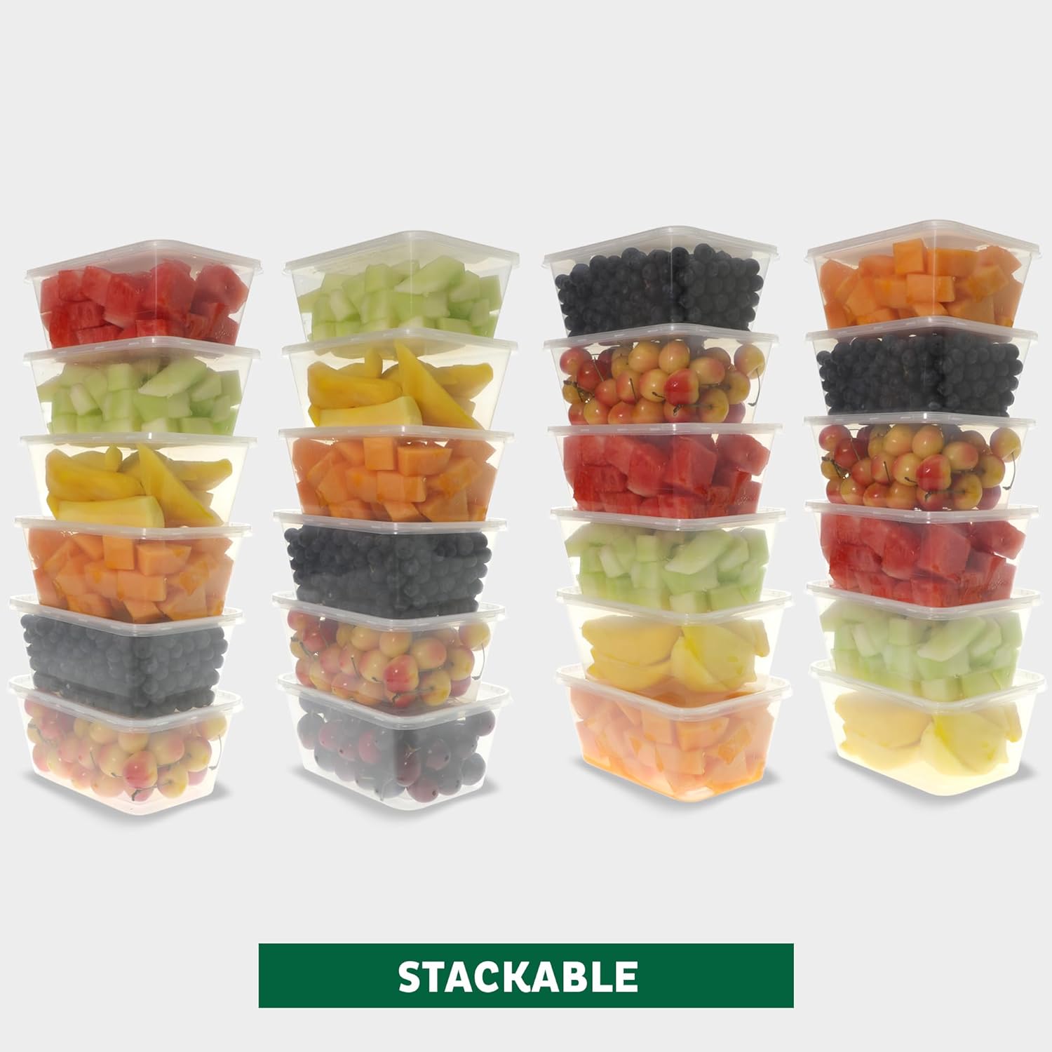 Freshware Food Storage Containers [50 Set] 8 oz Plastic Deli Containers with Lids, Slime, Soup, Meal Prep Containers | BPA Free | Stackable | Leakproof | Microwave/Dishwasher/Freezer Safe - Homesidy.com