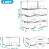Vtopmart Stackable Storage Drawers Set of 5, Clear Plastic Organizer Bins for Baby Bottle, Beauty Supplies Storage, Ideal for Kichen Countertop, Vanity, Bathroom, Cabinet, Pantry Organization - Homesidy.com