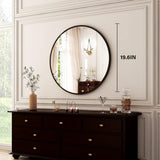 HARRITPURE Round Mirror 30 Black Wall Mounted Circle Mirrors Vanity Mirror with Brushed Aluminum Alloy Frame Modern Decoration for Bathroom, Living Room, Vanity, Bedroom, Entryway - Homesidy.com