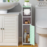AOJEZOR Toilet Paper Holder Stand: No Drill PVC Small Bathroom Cabinet for Apartment Dwellers - Rental Deposit Protection - Small Space Storage Saving - Homesidy.com