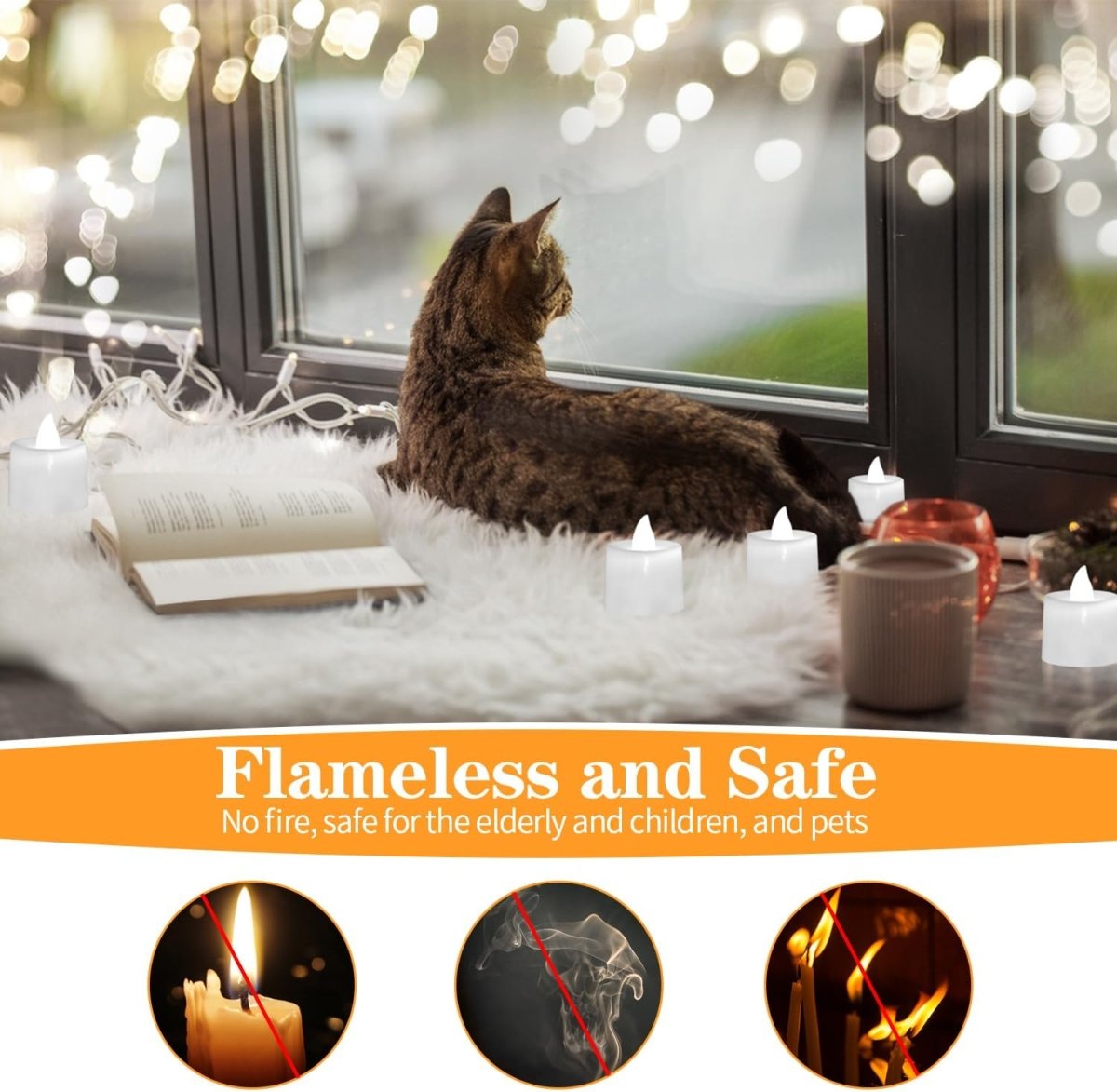 KOABY 25/50/100 Pack Flameless Votive Candles, Last 8H , Warm Yellow Light, No Timer or Flickering - Homesidy.com