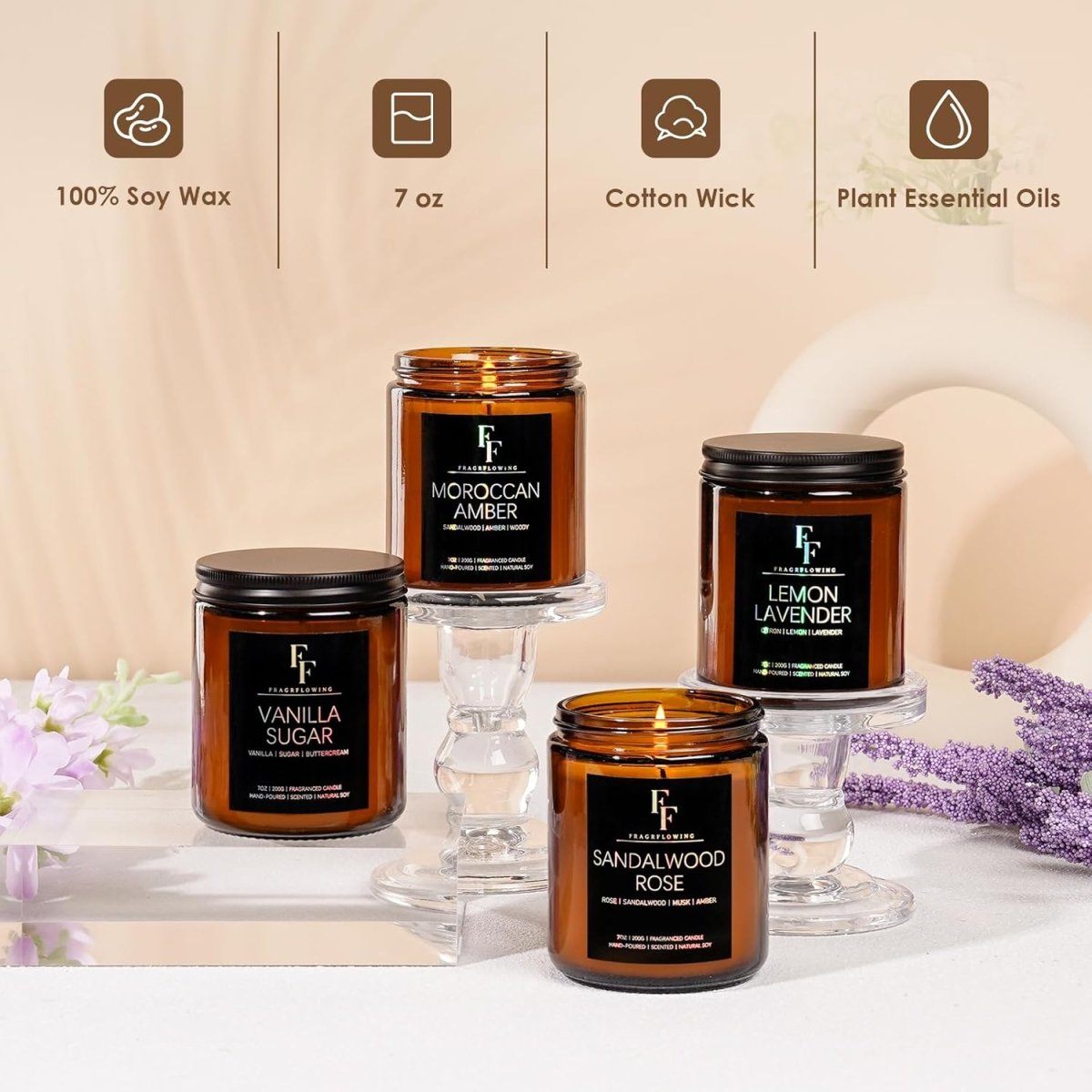 Vanilla Coconut Candle, Scented Candle for Home Soy Wax Candle, Aromatherapy Candle Gift for Women Men, 7oz - Homesidy.com