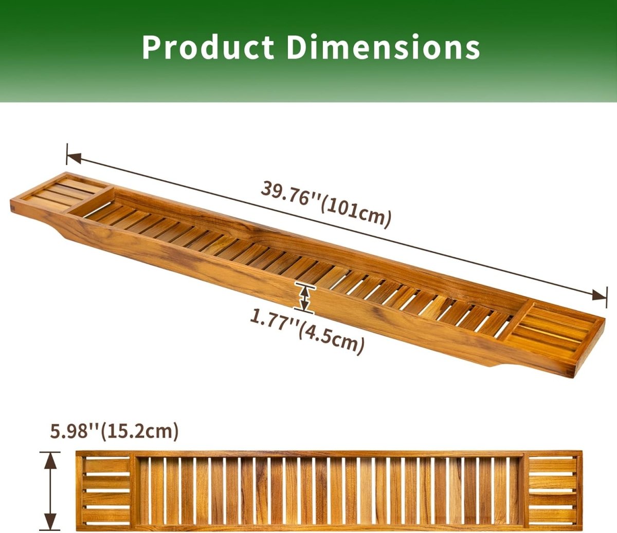 VaeFae Teak Bathtub Tray, Wooden Bath Caddy for Bathtub, Bath Tub Wood Table for Tub - Homesidy.com
