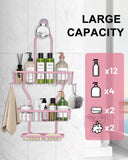 MSAICOE Shower Caddy Hanging - Never Rust Shower Hanging Organizer - Aluminum Over the ShowerHead Caddy with Soap Basket and 6 Hooks for Razor/Sponge (Black) - Homesidy.com