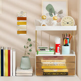 StorBin 3 Drawers Makeup Organizer - 5 Tier Bathroom Counter Organizers and Storage, Versatile Perfume Vanity Organizer, Ideal for Cosmetic, Large Skincare, Face Mask, Office Supplies, Amber - Homesidy.com