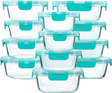 M MCIRCO 24 - Piece Glass Food Storage Containers with Upgraded Snap Locking Lids,Glass Meal Prep Containers Set - Airtight Lunch Containers, Microwave, Oven, Freezer and Dishwasher - Homesidy.com