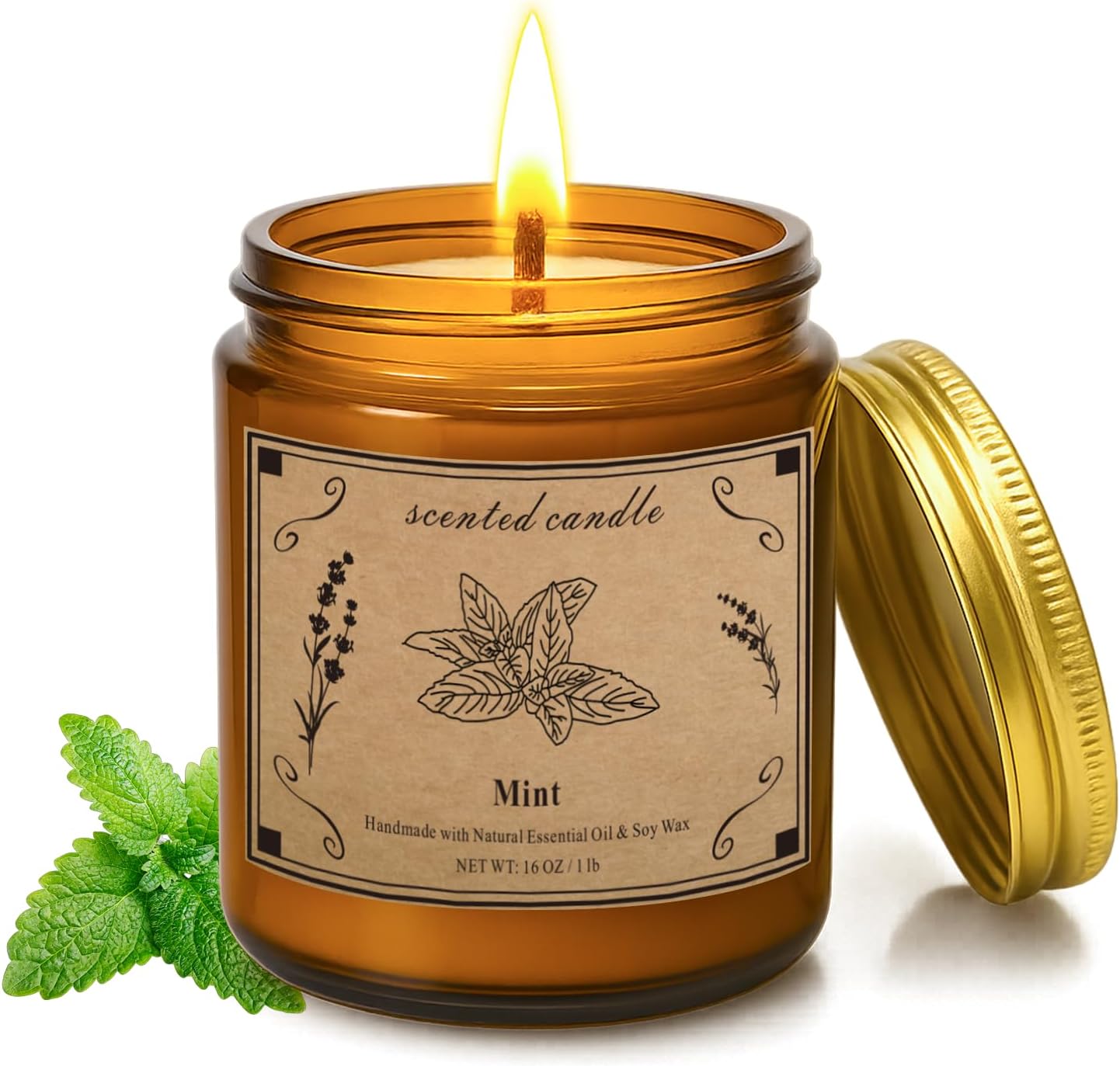 Candles for Home Scented, 16oz Large Soy Wax Lavender Scented Candle, 100 Hour Burn Time, Aromatherapy Candle, Ideal for Christmas, Anniversary, Birthday Gift - Homesidy.com