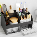 Makeup Organizer with Drawers, Cosmetic Storage for Dresser Vanity and Bathroom Countertop, Beauty Holder for Lipstick Brush, Skincare Organizer for Vanity, Cosmetic Display Case (White) - Homesidy.com