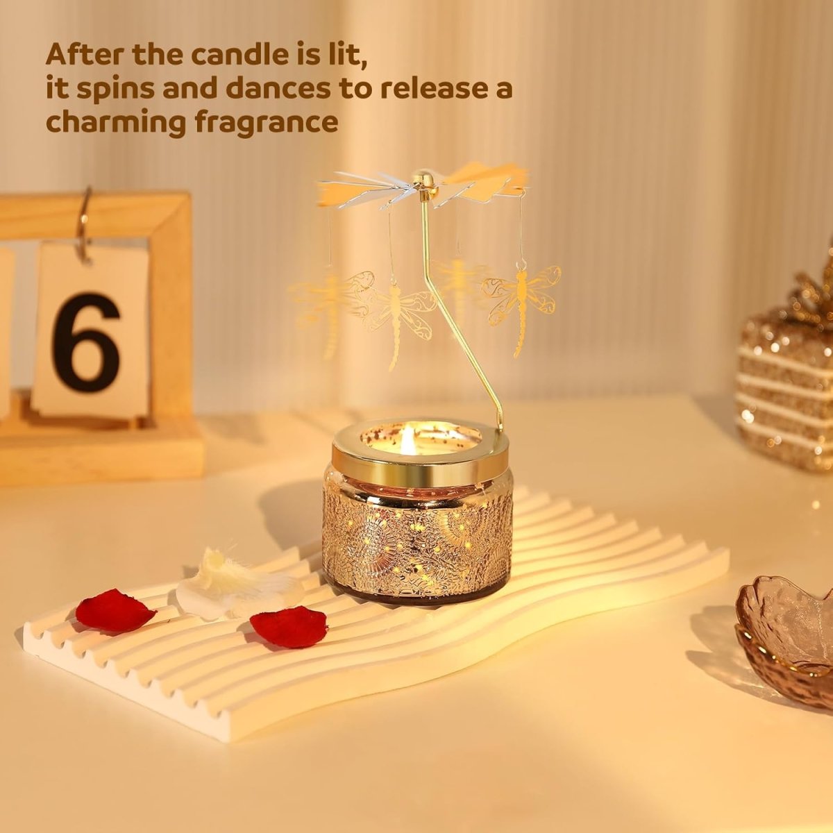 Christmas Gifts for Women, Unique Birthday Gifts for Women, Lavender Butterfly Rotating Scented Candles for Home Fragrance, Mom Birthday Gift from Daughter Son, Xmas Candle Gift for Sister Grandma - Homesidy.com