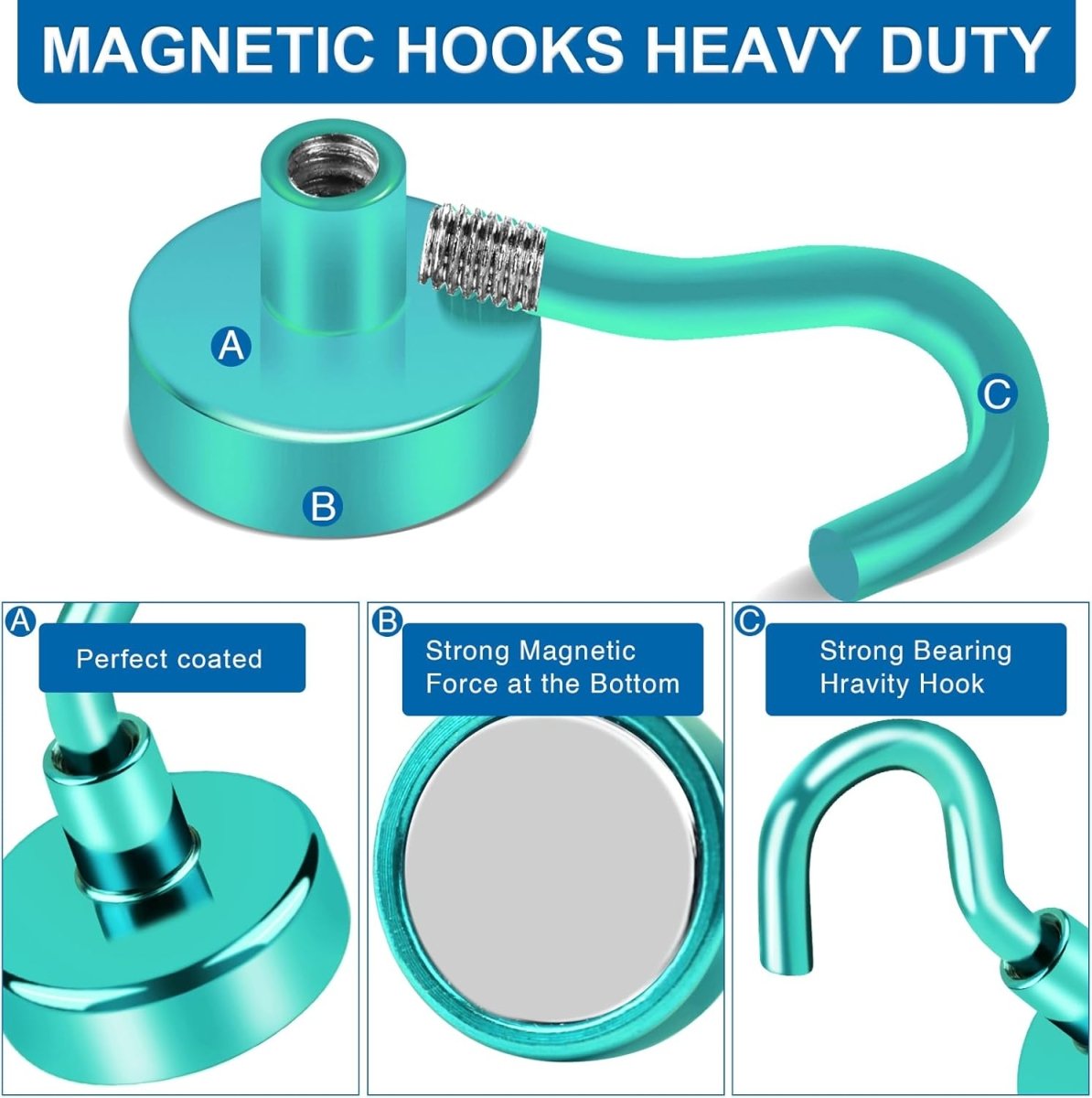 LOVIMAG Magnetic Hooks, 12 Pack 30lbs Magnet Hook 2025 Cruise Cabin Ship Essentials Heavy Duty Strong Magnets Refrigerator Fridge Hanging for Classroom Beach Vacation Kitchen Grills Home (Black) - Homesidy.com