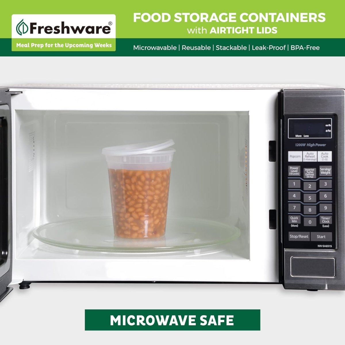 Freshware Food Storage Containers [24 Set] 32 oz Plastic Deli Containers with Lids, Slime, Soup, Meal Prep Containers | BPA Free | Stackable | Leakproof | Microwave/Dishwasher/Freezer Safe - Homesidy.com