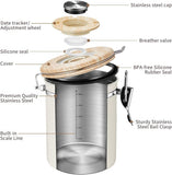 Veken Coffee Canister with Window,Airtight Stainless Steel Pantry Container,Home Kitchen Food Storage Organizers for Ground,Beans,Espresso,Rice,Tea,Sugar,Cereal, Flour,Bar Accessories,Gifts,22OZ,Black - Homesidy.com