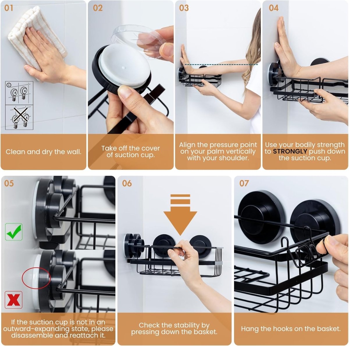 LEVERLOC Corner - adaptive Suction Cup Shower Caddies 2 Pack, Stainless Steel Rustproof Corner Shower Shelf, Large Capacity Removable Suction Cup Bathroom Organizer, Drill - Free Wall Mounted Basket, Gray - Homesidy.com