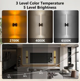 31in Wireless Wall Sconces Set of Two, [Creates Sunset Glow Ambiance] Dimmable 2700K–6000K with 8000mAh Battery &amp; Display, Touch/Remote Control, Rechargeable Wall Lamps for Home Decor – Black - Homesidy.com