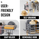 LEVERLOC Shower Caddy Suction Cup, 2 Pack Shower Shelves for Inside Shower with Hooks &amp; Soap Holder, NO - Drilling Bathroom Shower Organizer, Rustproof Meatl Shower Holder Storage, Black - Homesidy.com