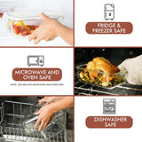 Razab 35 Pc Set Glass Food Storage Containers with Lids - Meal Prep Airtight Bento Boxes BPA - Free 100% Leak Proof (15 lids,15 glass &amp; 5 Plastic Sauce/Dip Containers) - Homesidy.com