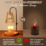 Modern Candle Warmer Lamp with Timer, Dimmable Candle Lamp Warmer, Men Women Christmas Birthday Gifts, Black Candle Warmer, Adjustable Candle Light Warmer, Cozy Living Room Bedroom Home Decor - Homesidy.com