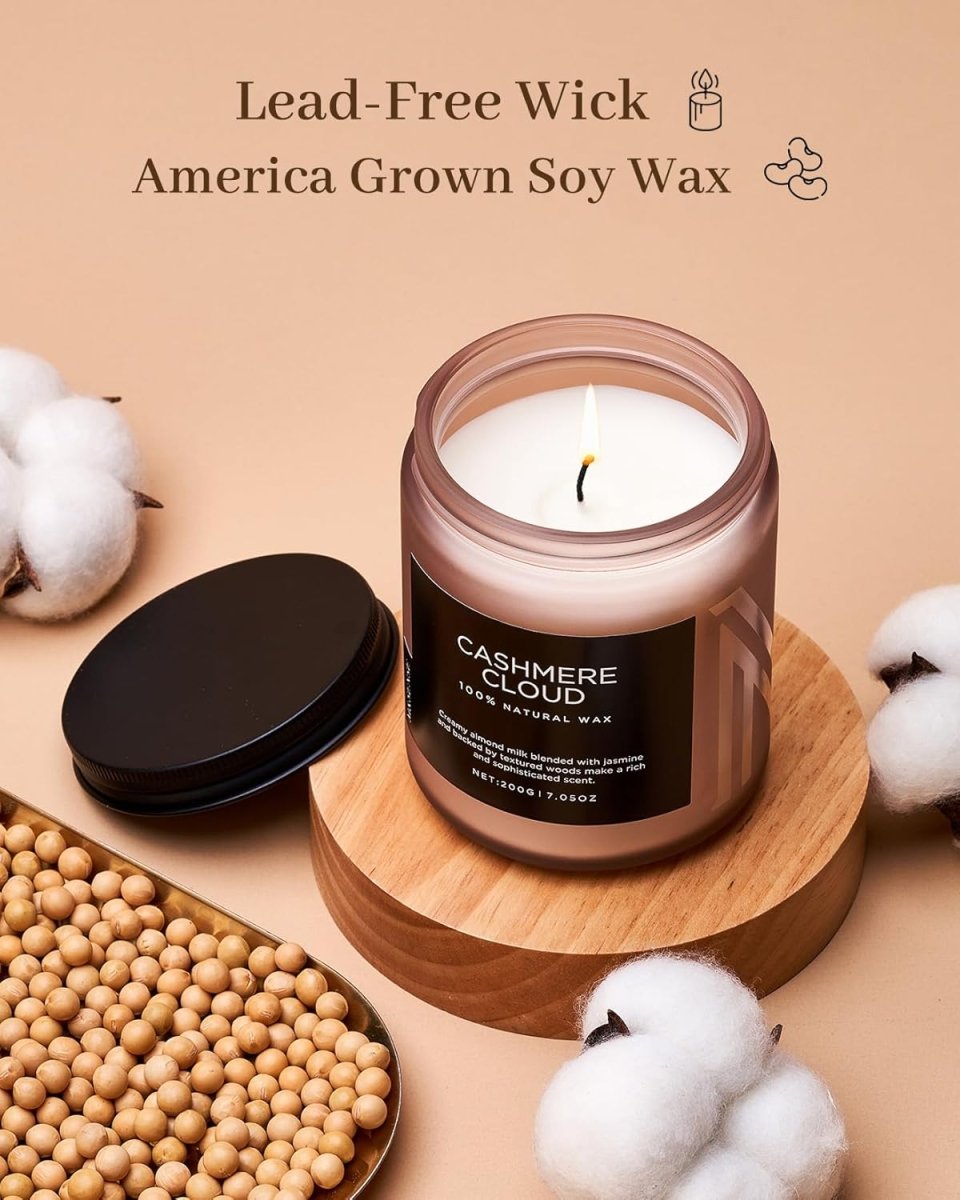 M&amp;SENSE Ode to Winter Soy Candles Strong Scented, 2 Wick Jar Candle 19.4oz 110 Hour Long Lasting, Lavender Sandalwood Organic Natural Aromatherapy Candle Gifts Bedroom Bathroom Home Decor - Homesidy.com
