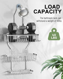 MSAICOE Shower Caddy Hanging - Never Rust Shower Hanging Organizer - Aluminum Over the ShowerHead Caddy with Soap Basket and 6 Hooks for Razor/Sponge (Black) - Homesidy.com