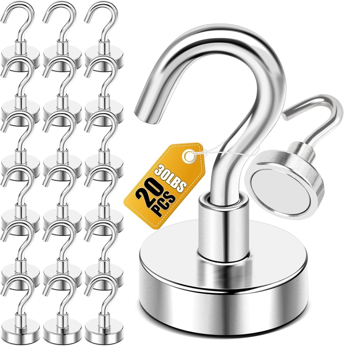 DIYMAG Magnetic Hooks, 30lbs Magnet Hook 2025 Cruise Cabin Ship Essentials Heavy Duty Strong Magnets Refrigerator Fridge Hanging for Classroom Beach Vacation Kitchen Grills Home 20 Pack (Silver) - Homesidy.com