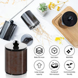 XIPENGKEJI 2 Pack Qtip Holder,Canister Apothecary Jar Set, Bathroom Jars with Lids Set for Cotton Swabs, Balls, Pads, Floss Picks,10oz - 12oz Plastic Canisters Restroom Bedroom Vanity Organizer(Black) - Homesidy.com