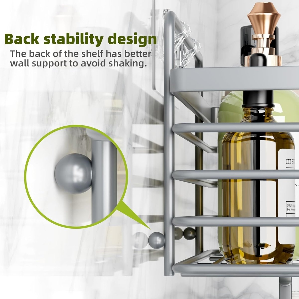 Shower Caddy, Adhesive Shower Organizer with Soap Dish and 4 Hooks, Rustproof Stainless Steel Shower Shelves, Wall Mounted No Drilling Storage Shelf Basket Accessories for Bathroom &amp; Kitchen - Homesidy.com