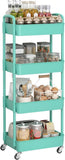 Sywhitta 3 - Tier Plastic Rolling Utility Cart with Handle, Multi - Functional Storage Trolley for Office, Living Room, Kitchen, Movable Storage Organizer with Wheels, White - Homesidy.com